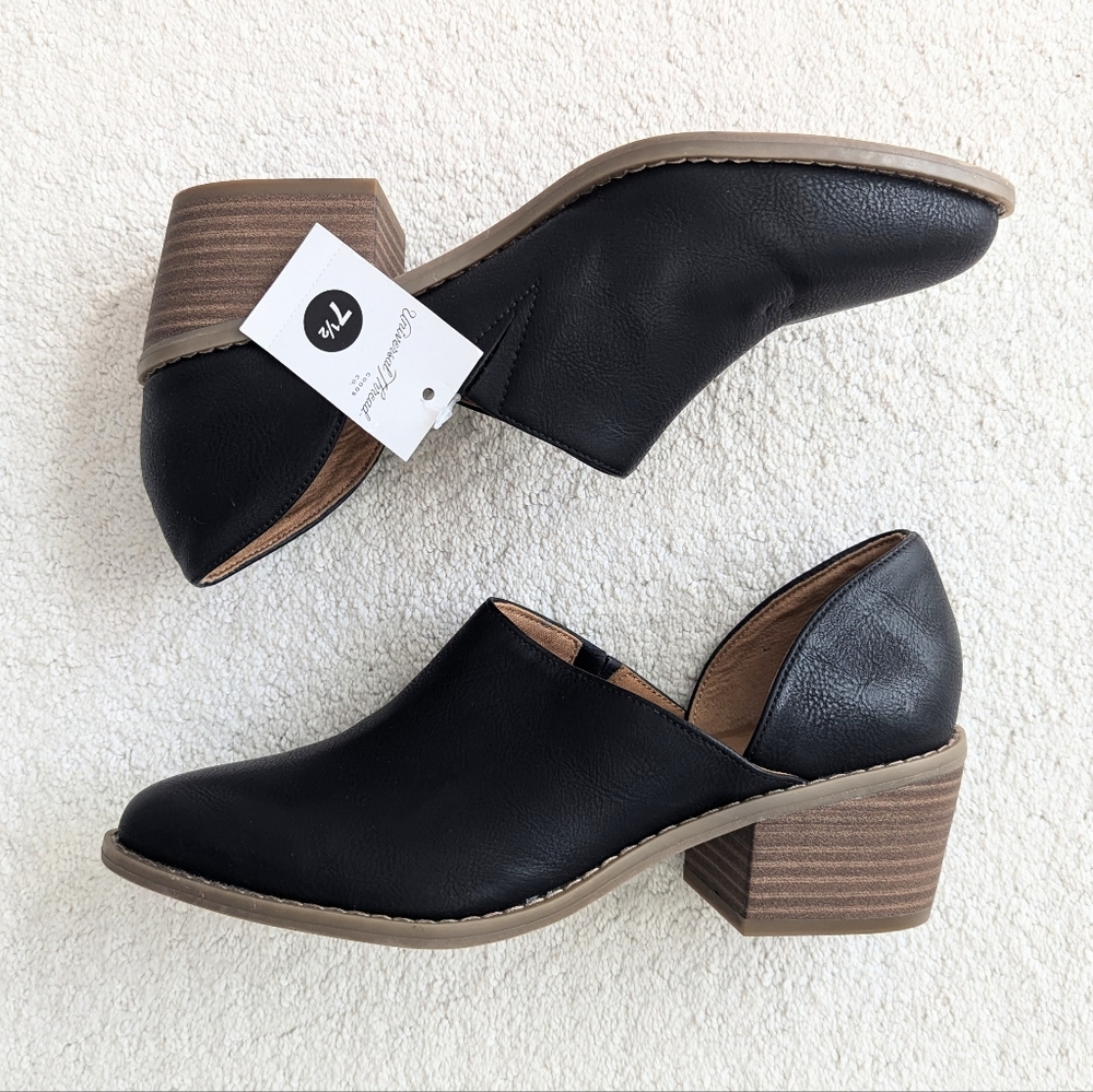 Black Rylie Booties/Slip On Heels